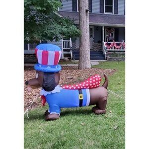 5FT Inflatable Independence Day Decoration, Uncle Sam Puppy Dog